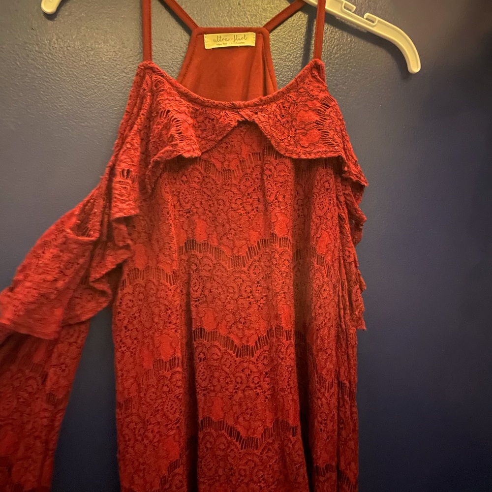 Used Girls Red Formal Shirt